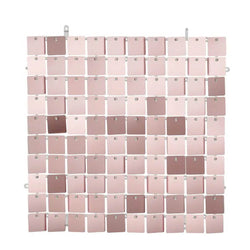 Rose Gold Sequin Square-Shape Backdrop Panel 30x30cm