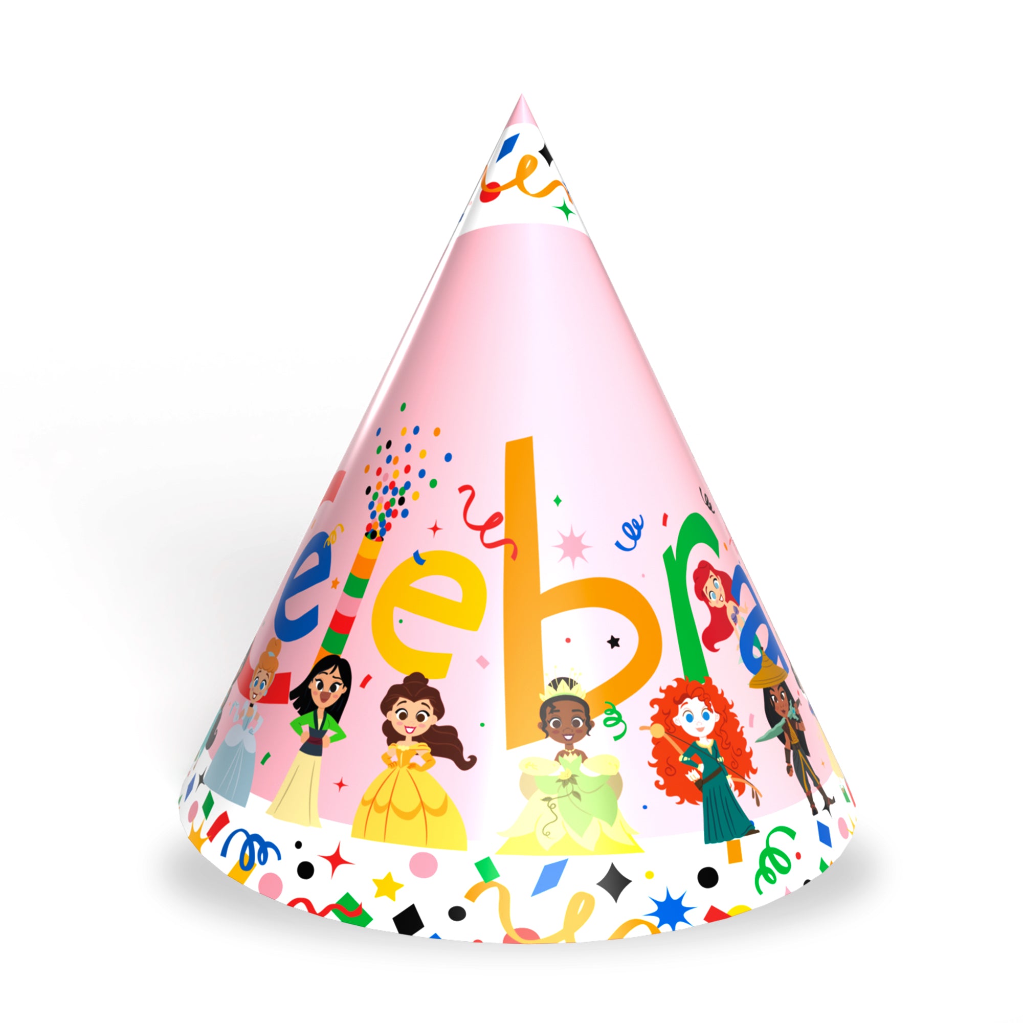 Cute Celebration Disney D100 Princess Cone Hat 8pcs