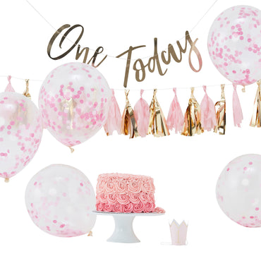 Pink Baby Cake Smash 1st Birthday Kit