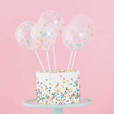 Mini Cake Topper Confetti Balloons Kit