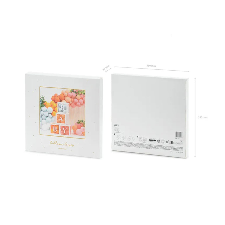 Baby White Balloon Boxes 4pcs