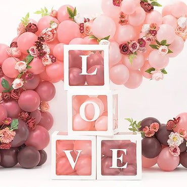 Love White Balloon Boxes 4pcs
