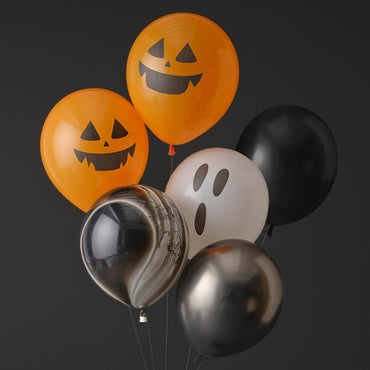 Halloween Pumpkin and Ghost Balloons 6pcs