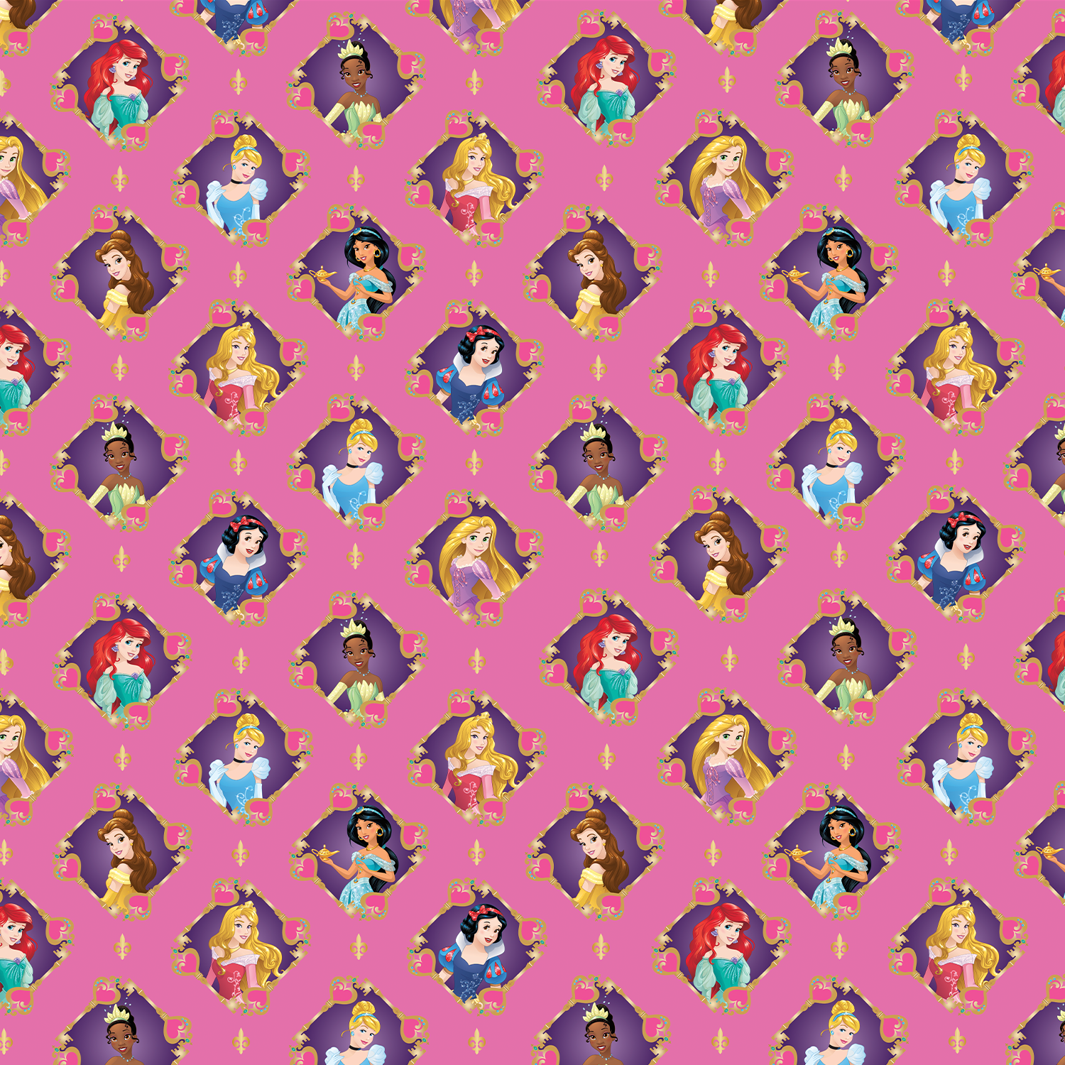 Princess Patern Disney Princess Patterns Cotton Fabric Disney Princess Pink