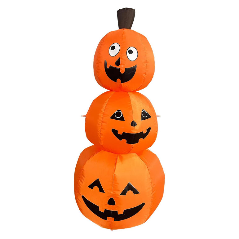 Halloween Inflatable Stacked Pumpkin with Lights Decoration 120 cm