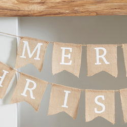 Hessian Burlap Merry Christmas Bunting