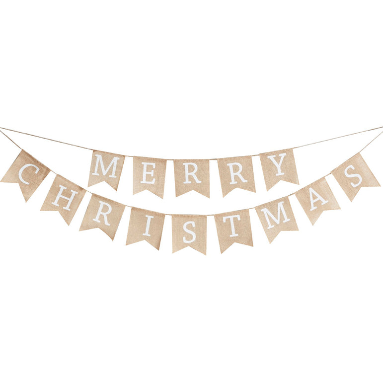 Hessian Burlap Merry Christmas Bunting
