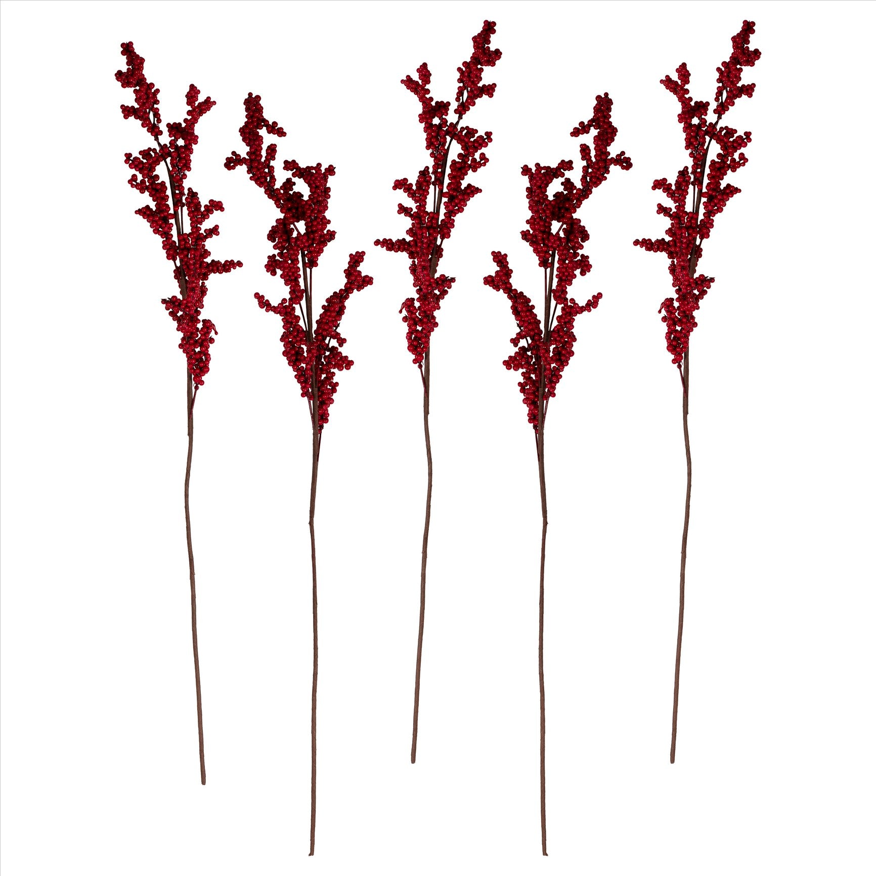 Red Berry Stems Christmas Foliage Decorations