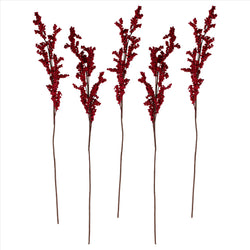 Red Berry Stems Christmas Foliage Decorations