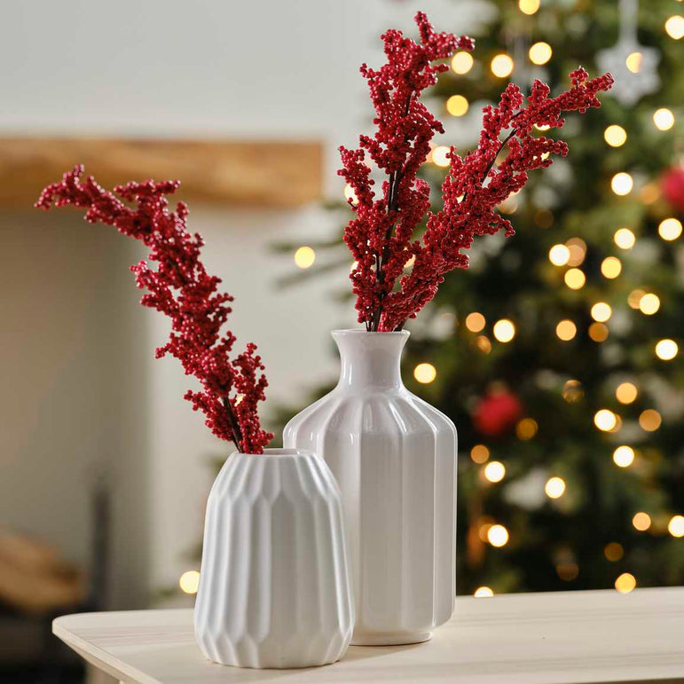 Red Berry Stems Christmas Foliage Decorations