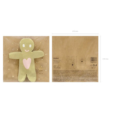 Gingerbread Man Tissue 16cm, 20pcs