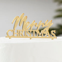 Gold Merry Christmas Acrylic Cake Toppers