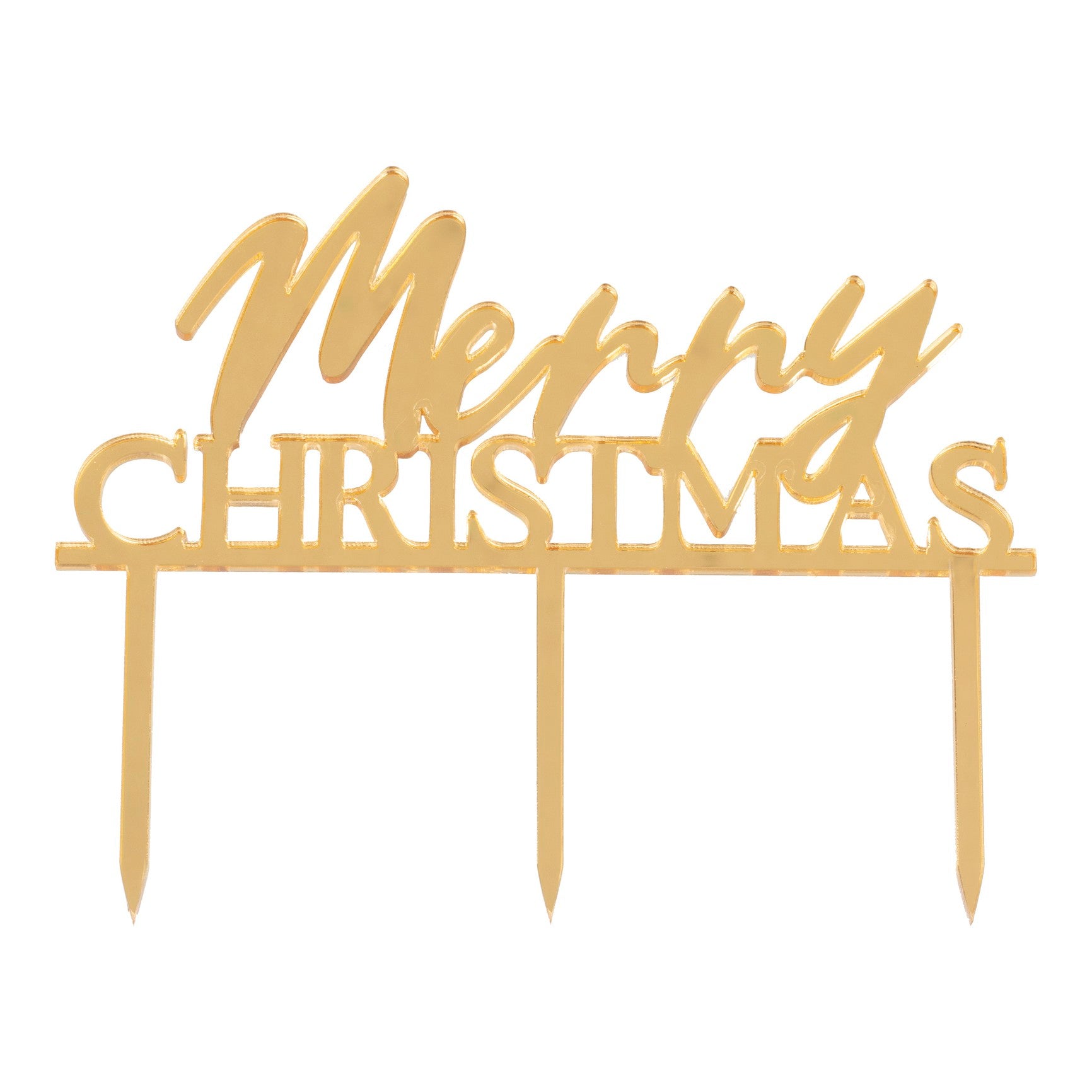 Gold Merry Christmas Acrylic Cake Toppers