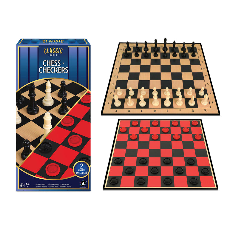 Classic Game 2 in 1 Chess Checkers Basic