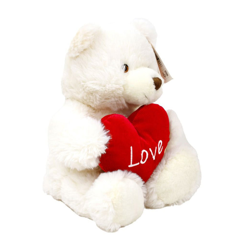 Keeleco Bear Cream With Heart Valentine Plush 45 cm