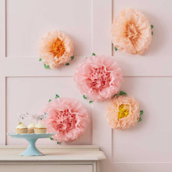 Pom Poms Flower Tissue Paper Decoration 6pcs