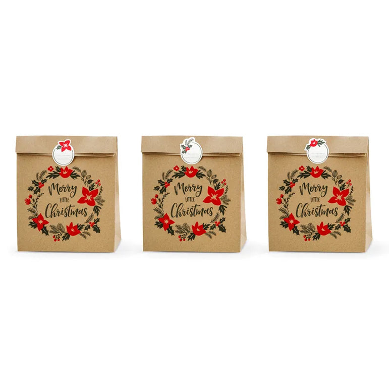 Merry Little Christmas Kraft Gift Bags