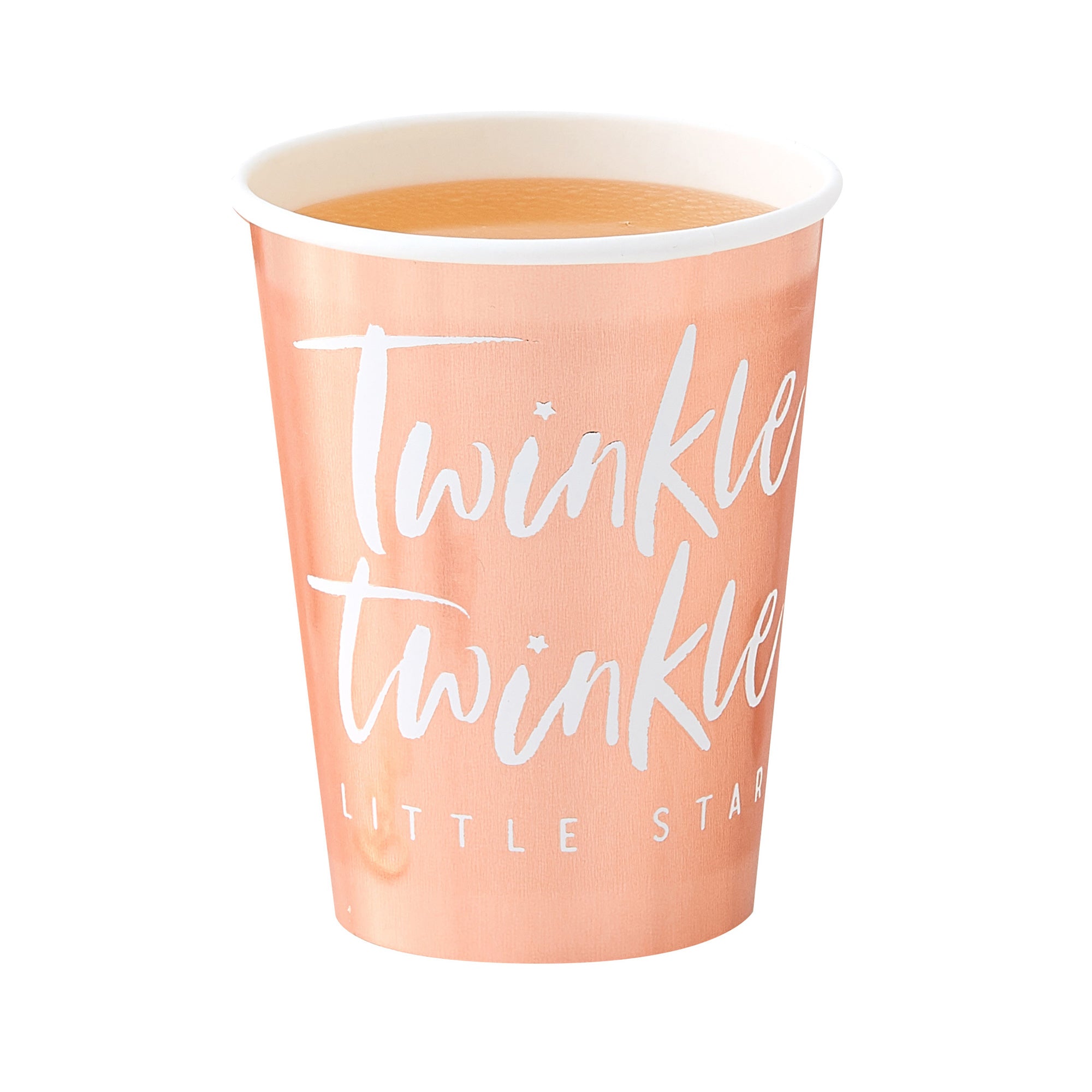 Twinkle Twinkle Rose Gold Foiled Paper Cups 9oz 8pcs