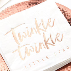 Twinkle Twinkle Rose Gold Baby Shower Napkins 16pcs