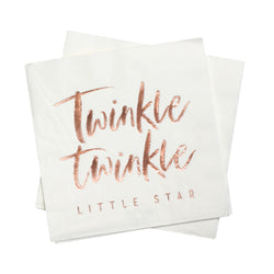 Twinkle Twinkle Rose Gold Baby Shower Napkins 16pcs