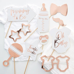 Twinkle Twinkle Rose Gold Baby Shower Photo Booth Props