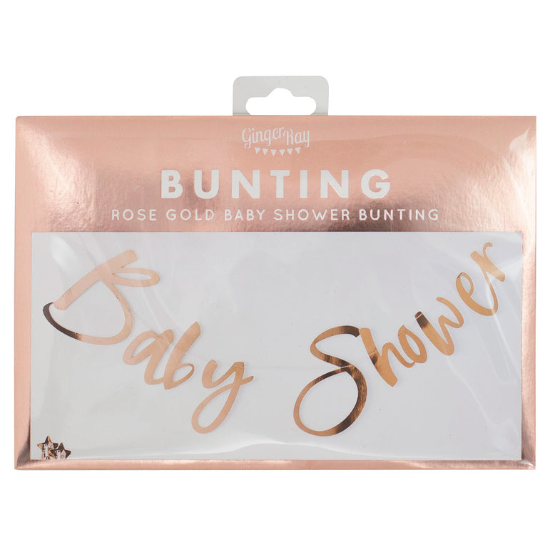 Twinkle Twinkle Rose Gold Baby Shower Bunting Decoration