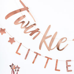 Twinkle Twinkle Little Star Rose Gold Baby Shower Bunting Decoration