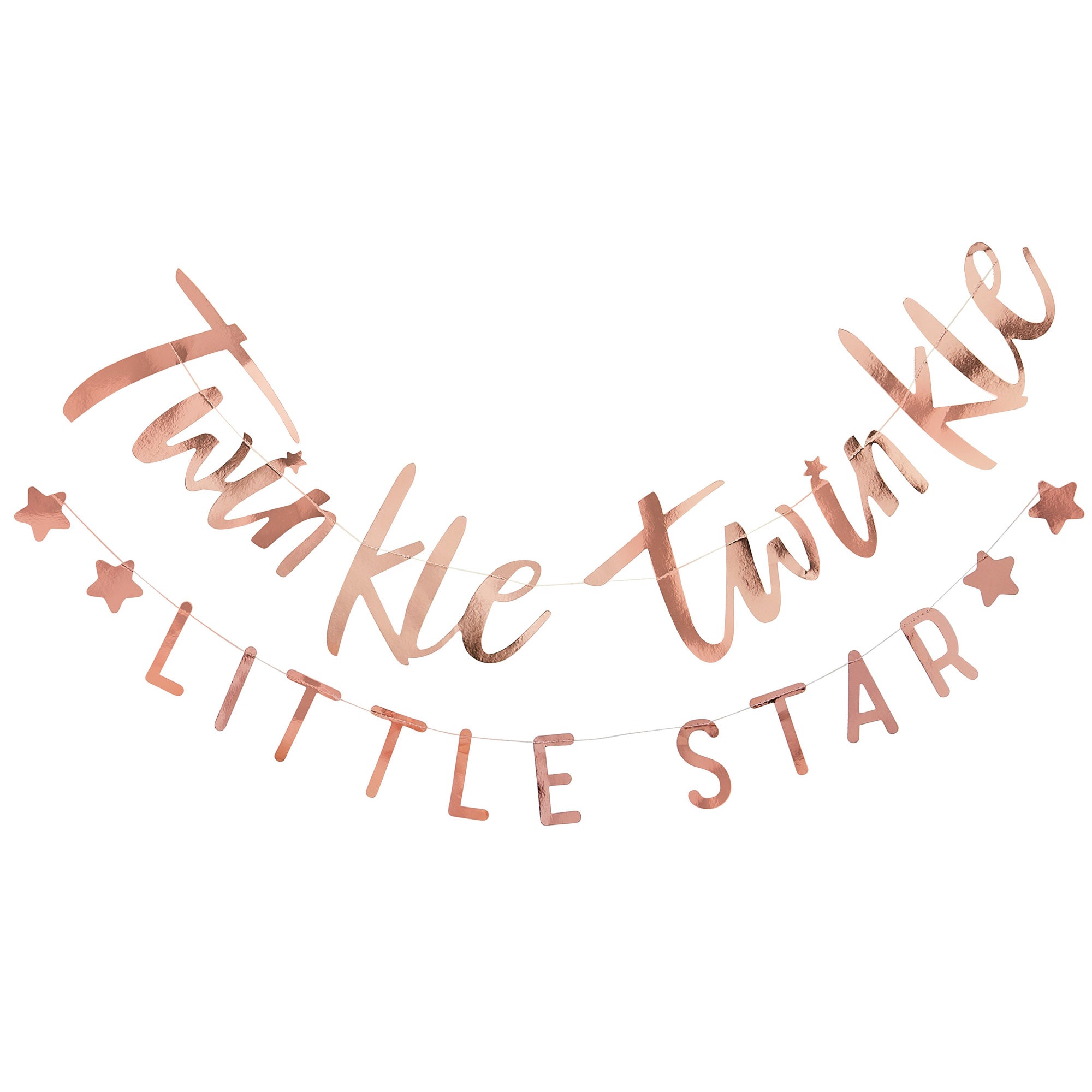 Twinkle Twinkle Little Star Rose Gold Baby Shower Bunting Decoration