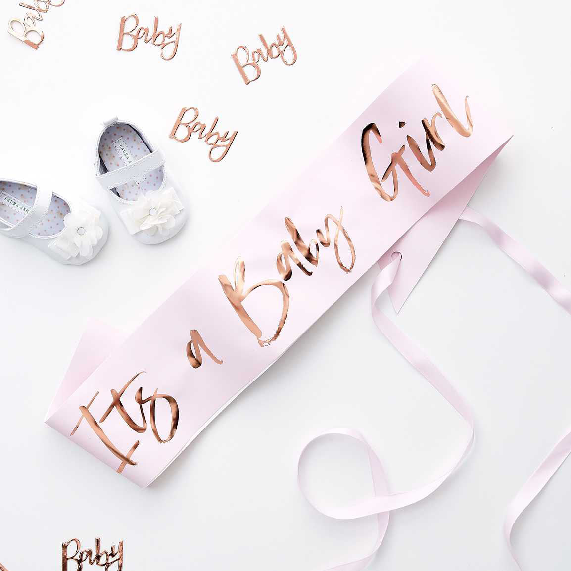 Its A Baby Girl Pink Baby Shower Sash