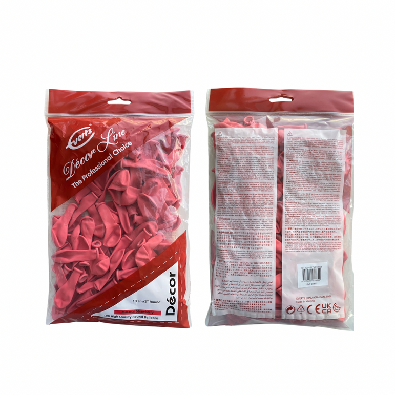 Strawberry Macaron Fashion Latex Balloon 5in 100pcs