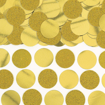 Gold Glitter & Foil Circle Confetti 2.25oz