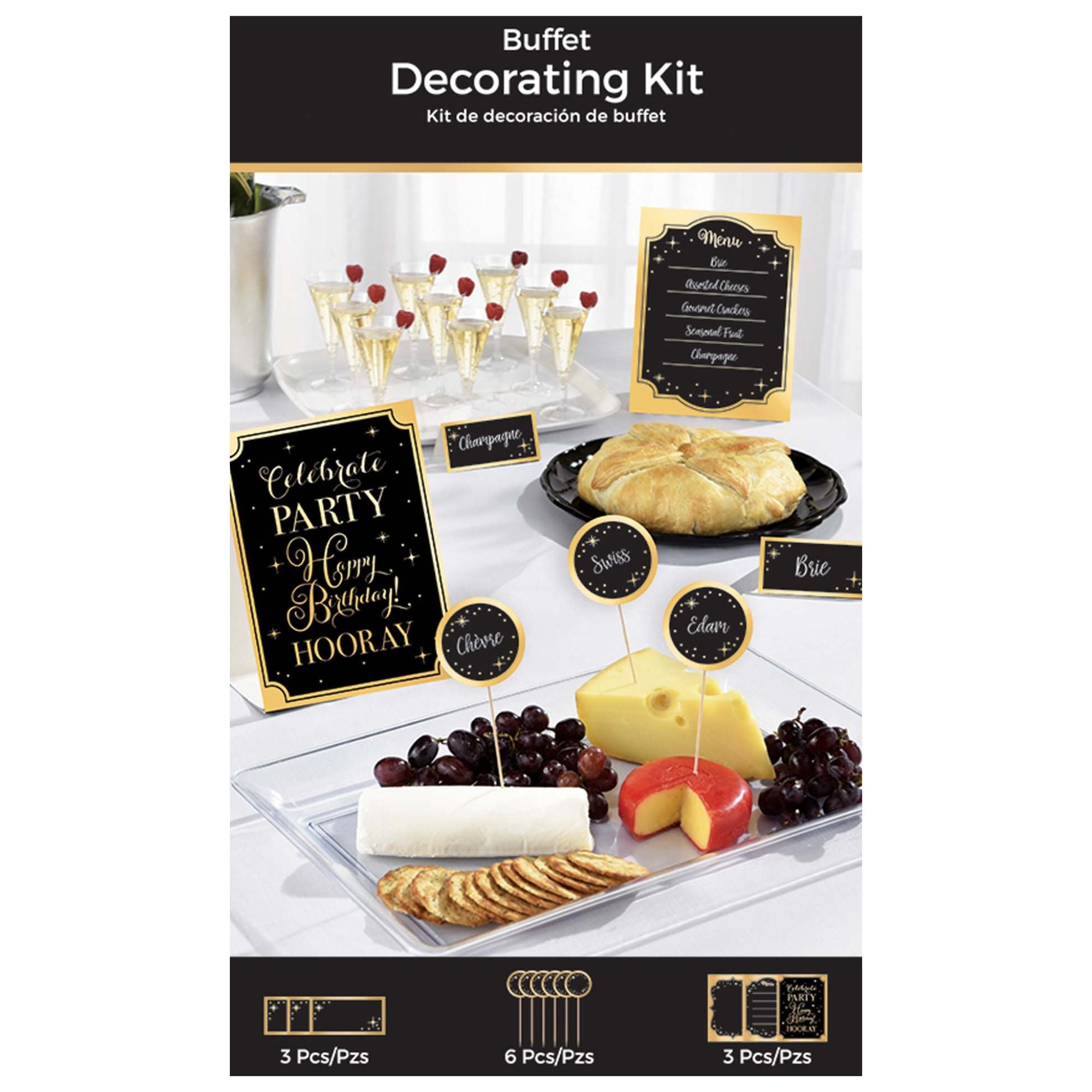 Gold Birthday Buffet Decorating Kit