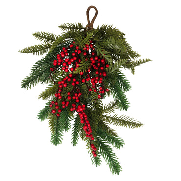 Foliage Christmas Door Swag with Berries