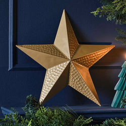 Hammered Metal Star Gold Christmas Decoration