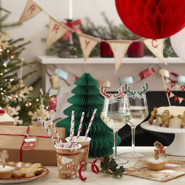 Gingerbread Man Wooden Christmas Bunting  Decoration 1.5m