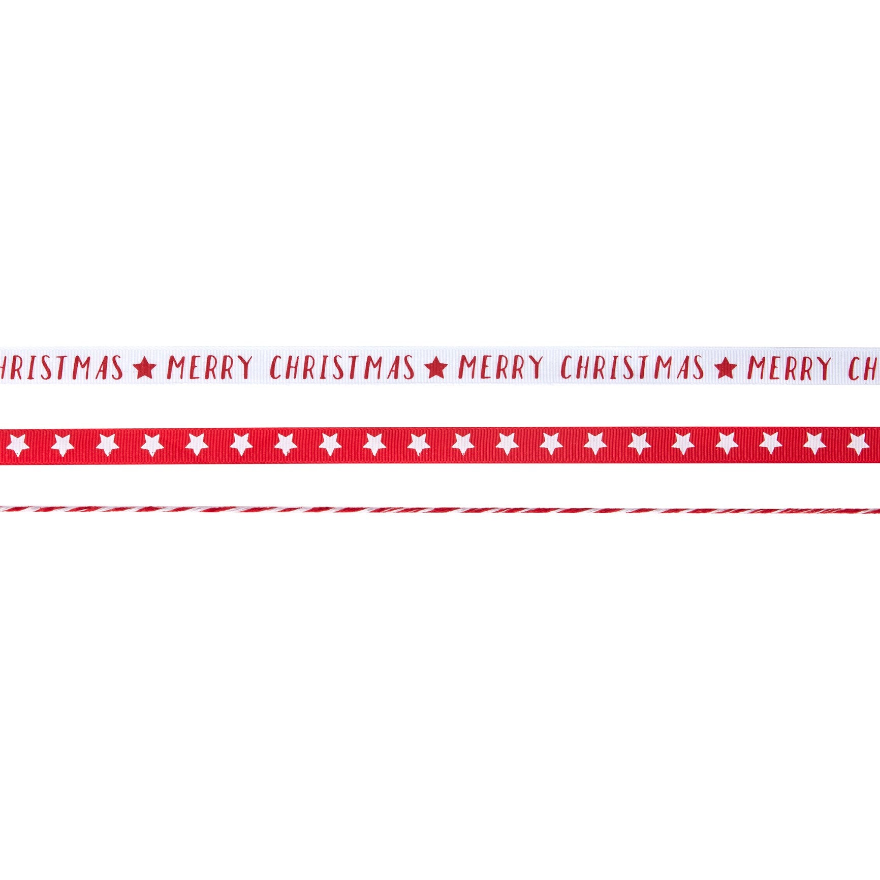 Red & White Merry Christmas Ribbon Kit 5m