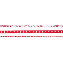 Red & White Merry Christmas Ribbon Kit 5m