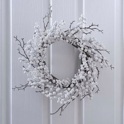 White Berry Christmas Door Wreath