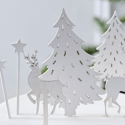 Woodland Scene Wooden Christmas Cake Topper