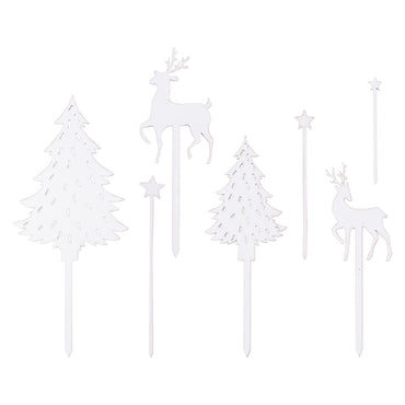 Woodland Scene Wooden Christmas Cake Topper