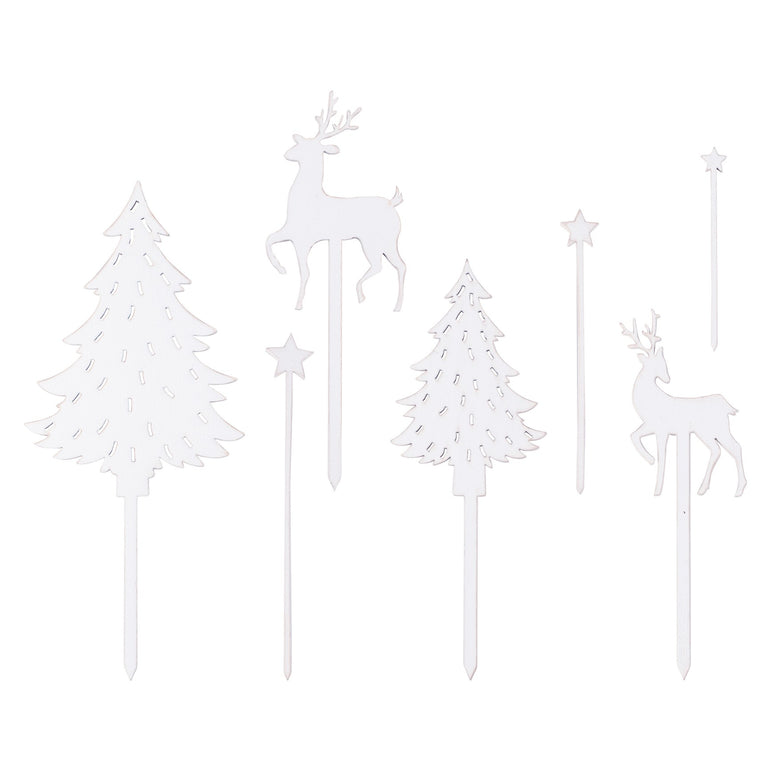Woodland Scene Wooden Christmas Cake Topper