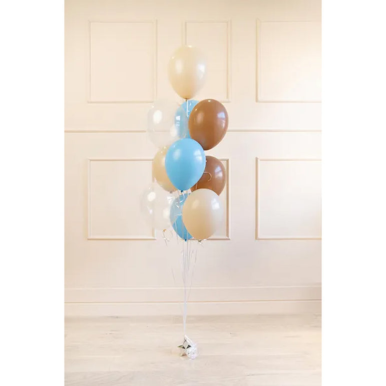 Mix Pastel Pink,Blue and Brown Colors Latex Balloons 10pcs 27x30cm