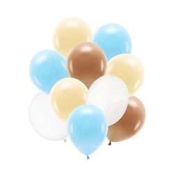 Mix Pastel Pink,Blue and Brown Colors Latex Balloons 10pcs 27x30cm