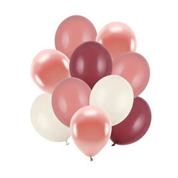 Mix Pastel Pink Colors Latex Balloons 10pcs 27x30cm
