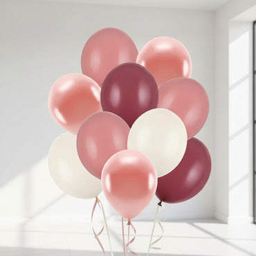 Mix Pastel Pink Colors Latex Balloons 10pcs 27x30cm