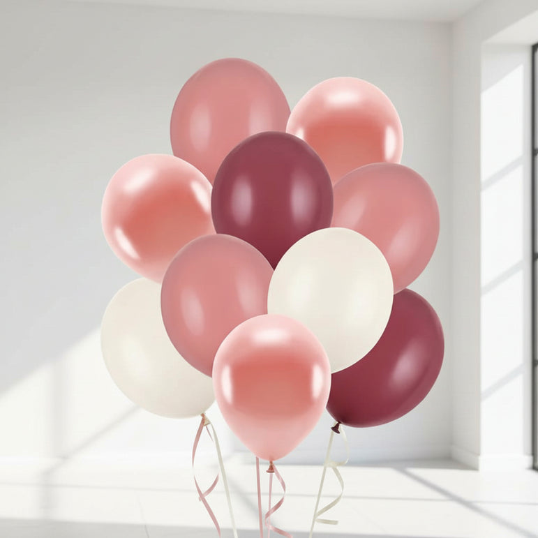Mix Pastel Pink Colors Latex Balloons 10pcs 27x30cm