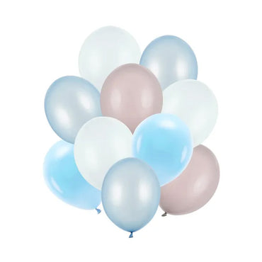Mix Pastel Blue Colors Latex Balloons 10pcs 27x30cm