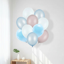 Mix Pastel Blue Colors Latex Balloons 10pcs 27x30cm