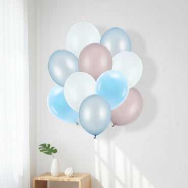 Mix Pastel Blue Colors Latex Balloons 10pcs 27x30cm