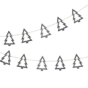 Black Wooden Christmas Tree Bunting